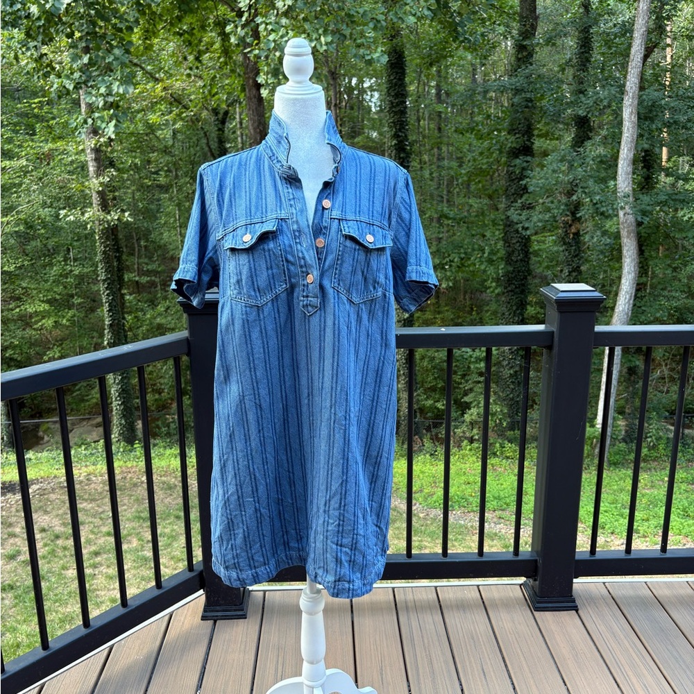 GAP Blue Denim Shirt Dress
